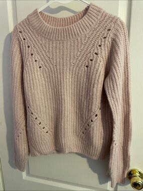 GAP Light Pink Crewneck Wool Blend Knit Sweater